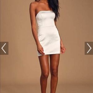 Lulus/ size small/ white satin mini dress